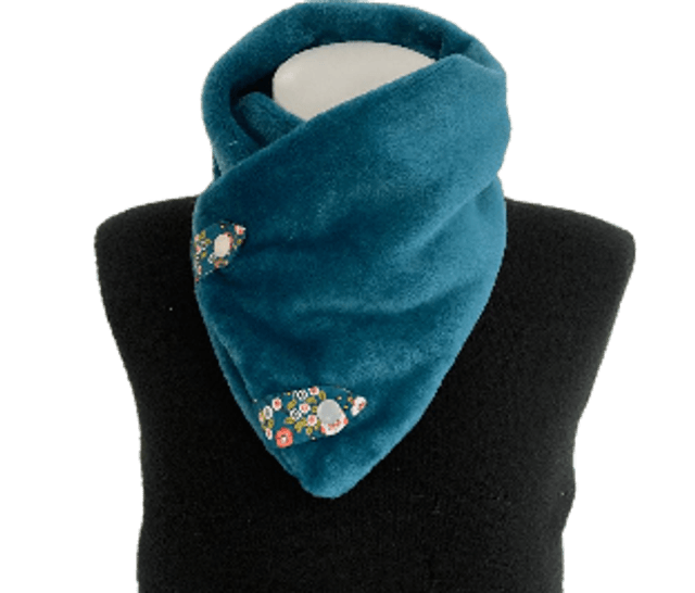 Cache cou doudou Adulte bleu canard Taille unique
