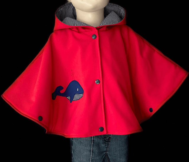 Cape de pluie "Baleine" Rouge