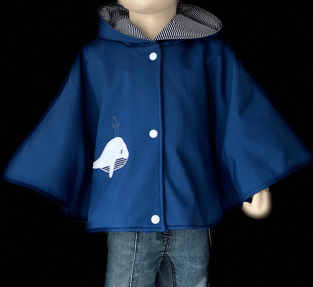 Cape de pluie "Baleine" bleu cobalt