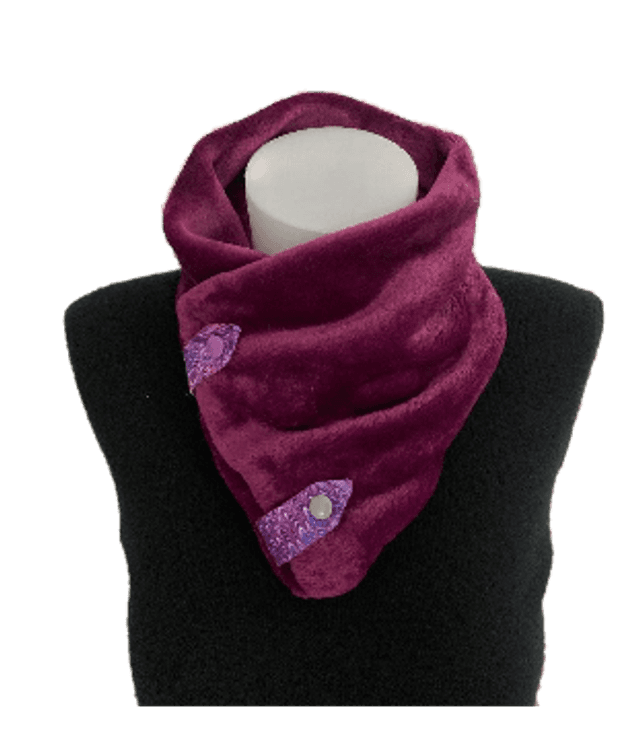 Cache cou doudou adulte prune Taille unique