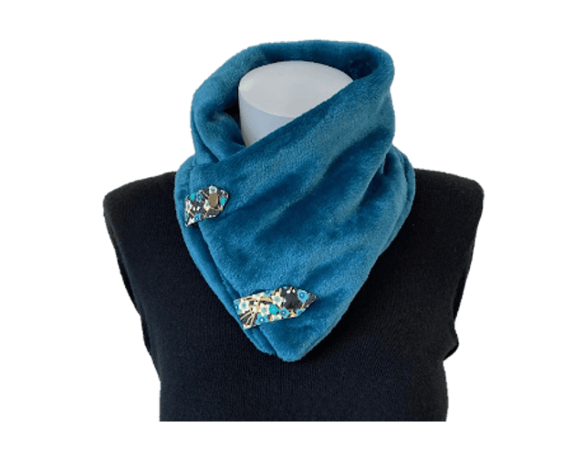 Cache cou doudou Adulte bleu canard Taille unique