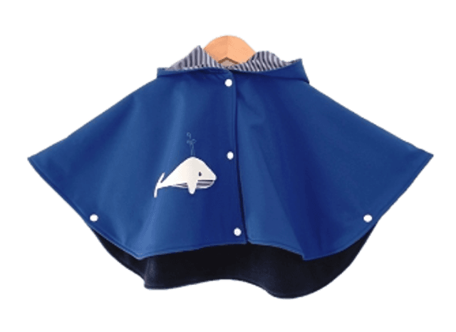 Cape de pluie &quot;Baleine&quot; bleu cobalt