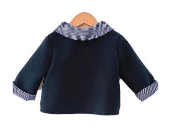 Manteau caban col marin bleu